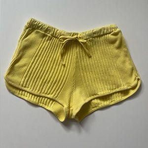 Sunchild rib knit yellow shorts